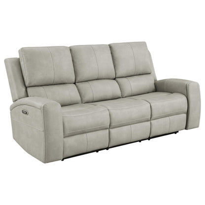 Brickston 2-piece Triple Power Reclining Sofa Set Grey - 603434PPP-S2