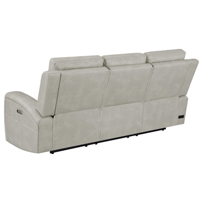 Brickston 2-piece Triple Power Reclining Sofa Set Grey - 603434PPP-S2