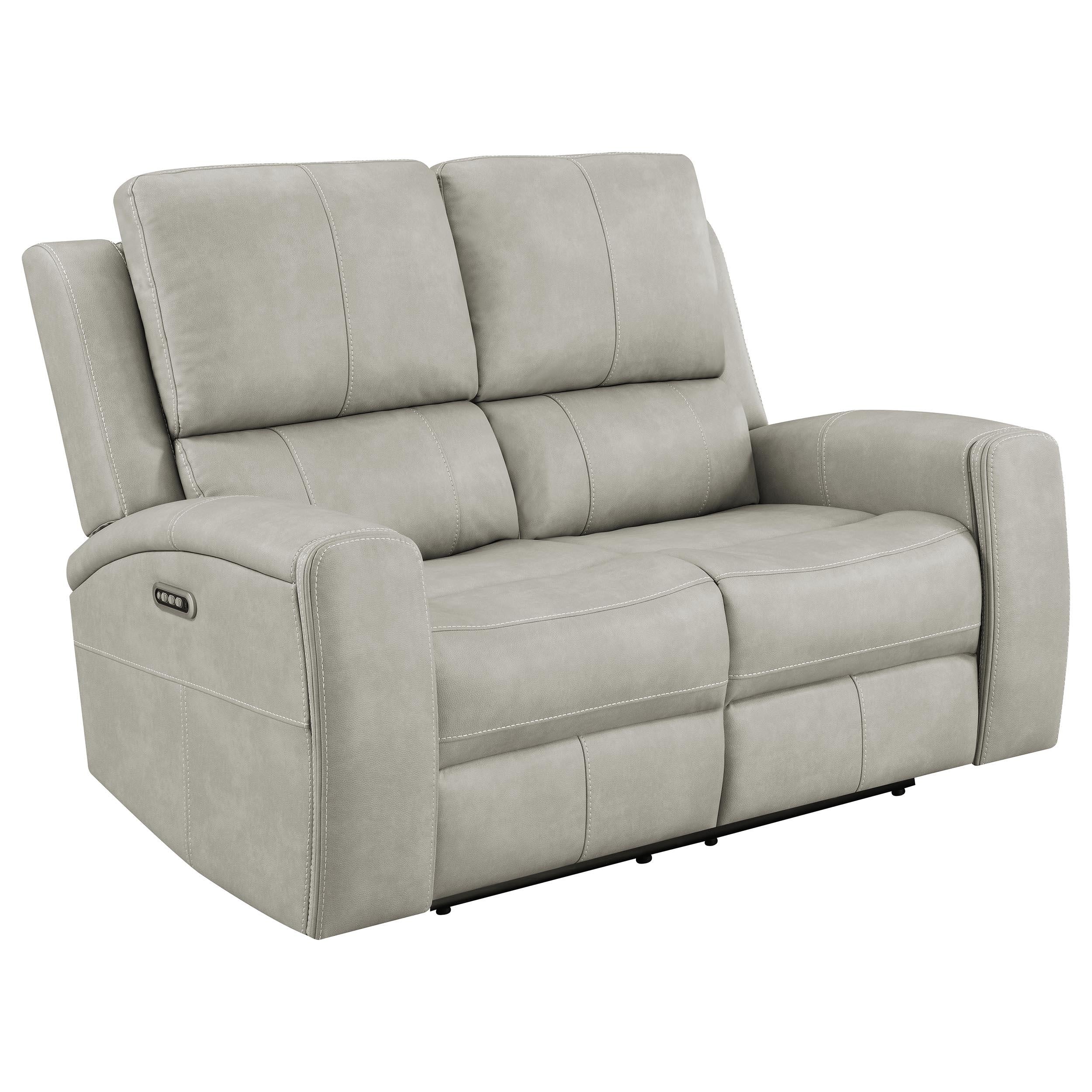 Brickston 2-piece Triple Power Reclining Sofa Set Grey - 603434PPP-S2