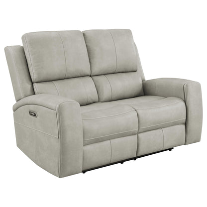 Brickston 2-piece Triple Power Reclining Sofa Set Grey - 603434PPP-S2