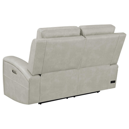 Brickston 2-piece Triple Power Reclining Sofa Set Grey - 603434PPP-S2