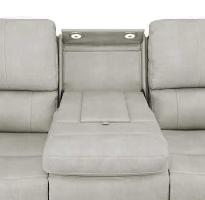 Brickston 2-piece Triple Power Reclining Sofa Set Grey - 603434PPP-S2