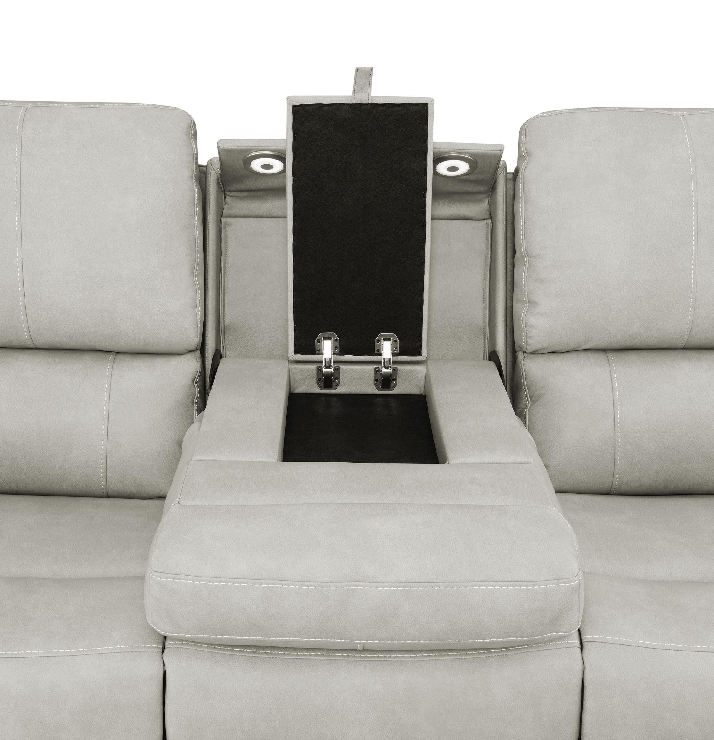 Brickston 2-piece Triple Power Reclining Sofa Set Grey - 603434PPP-S2
