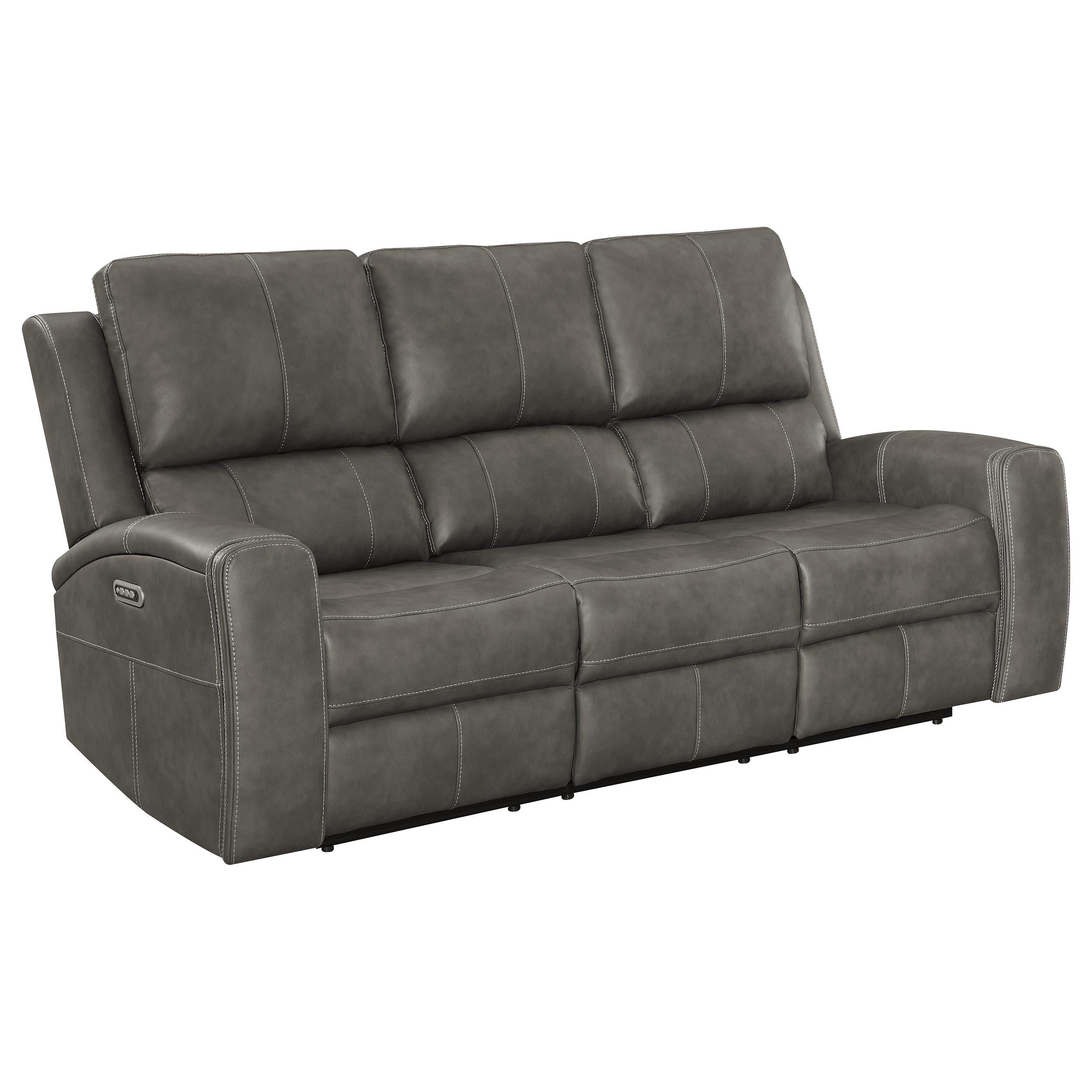 Brickston 3-piece Triple Power Reclining Sofa Set Charcoal - 603431PPP-S3