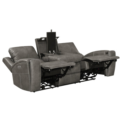 Brickston 3-piece Triple Power Reclining Sofa Set Charcoal - 603431PPP-S3