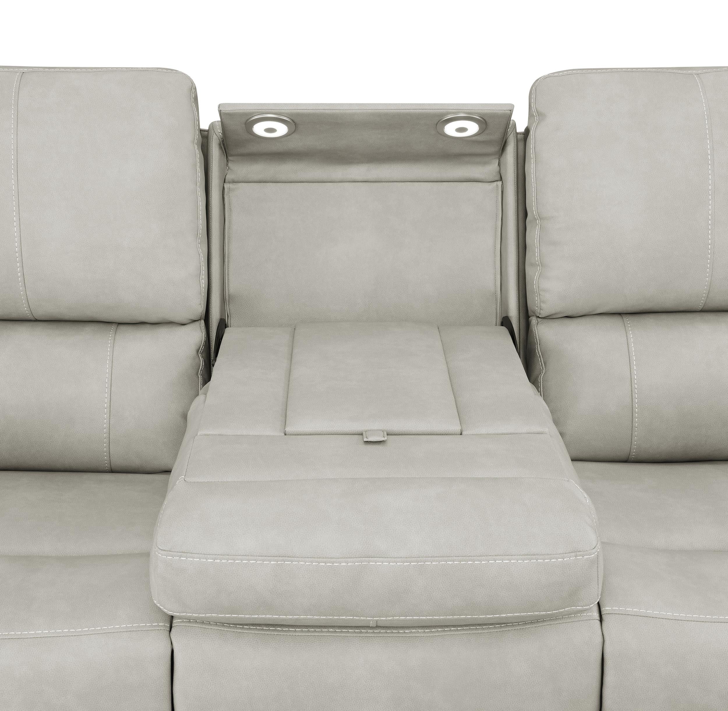 Brickston 3-piece Triple Power Reclining Sofa Set Grey - 603434PPP-S3