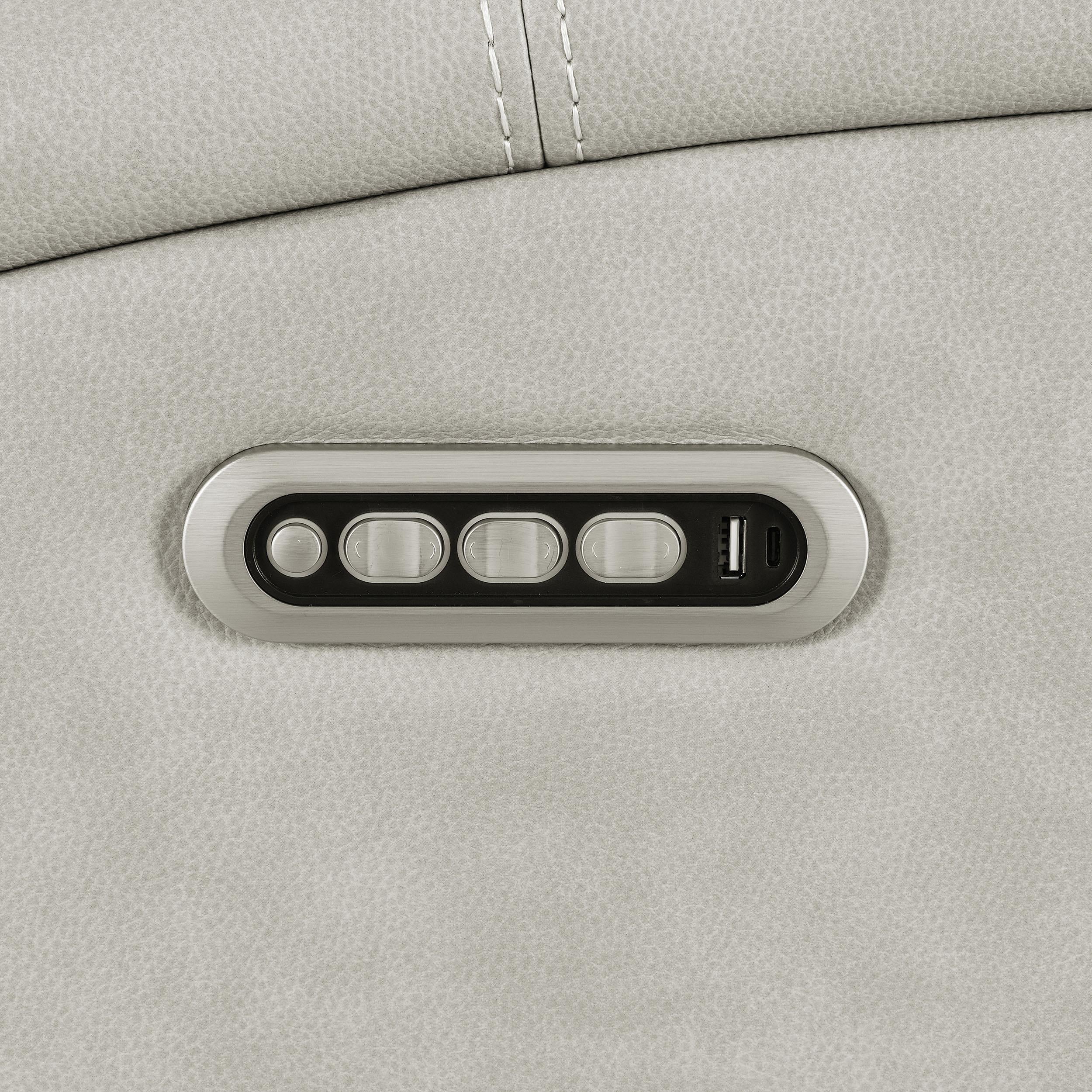 Brickston Triple Power Reclining Sofa Grey - 603434PPP