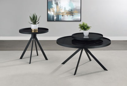 Briggs 2-piece Round Coffee and End Table Set Black - 706268-S2