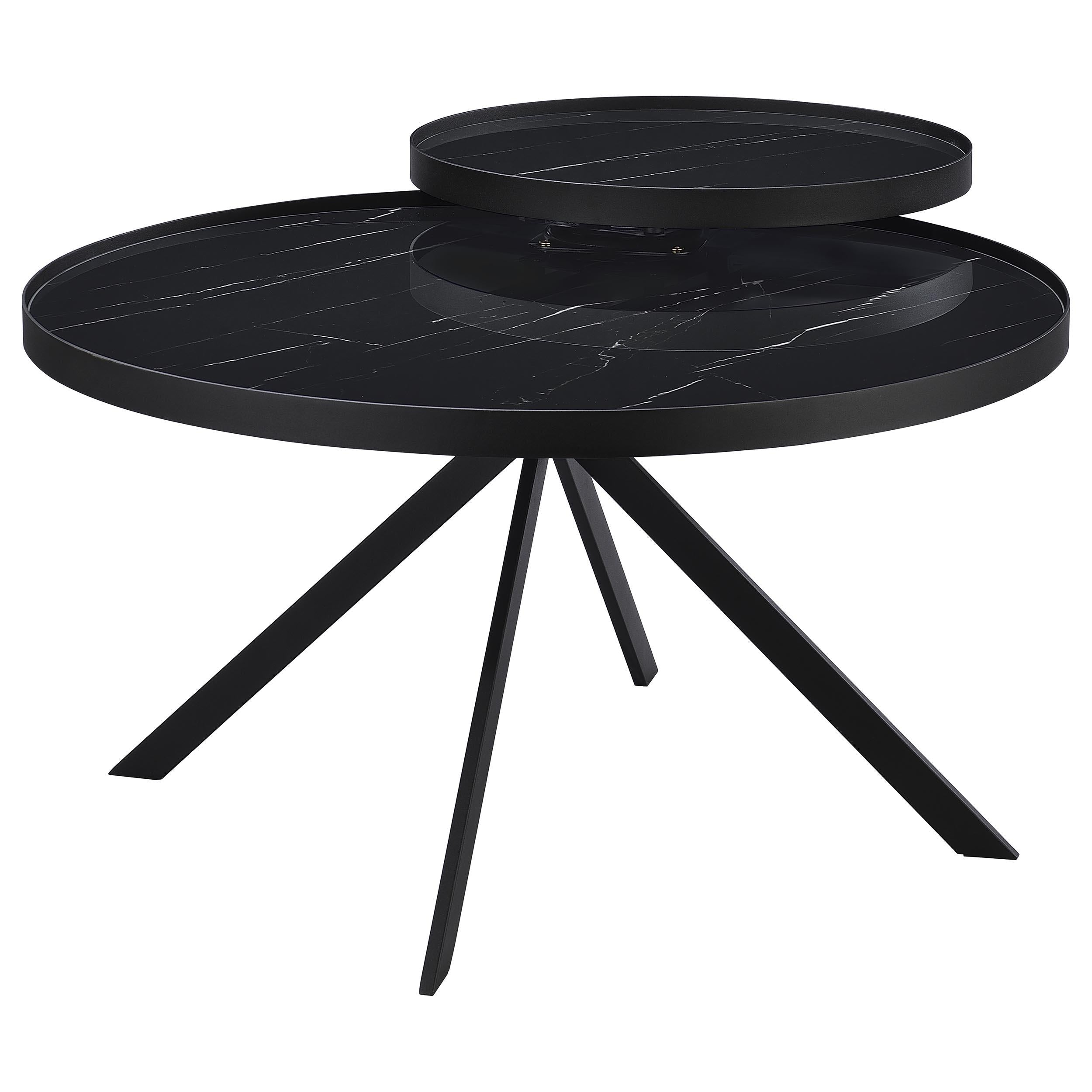 Briggs 2-piece Round Coffee and End Table Set Black - 706268-S2