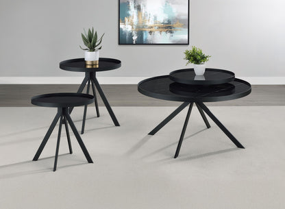 Briggs 3-piece Round Coffee and End Table Set Black - 706268-S3