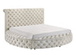 Brigitte Ivory King Upholstered Storage Panel Bed - SET | 5202IV-K-HB | 5202IV-K-FB | 5202IV-KQ-RL-L | 5202IV-KQ-RL-R