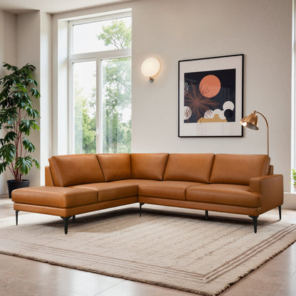 Bristol Durable Vegan Leather Left-Facing Sectional Sofa - SEC00403501