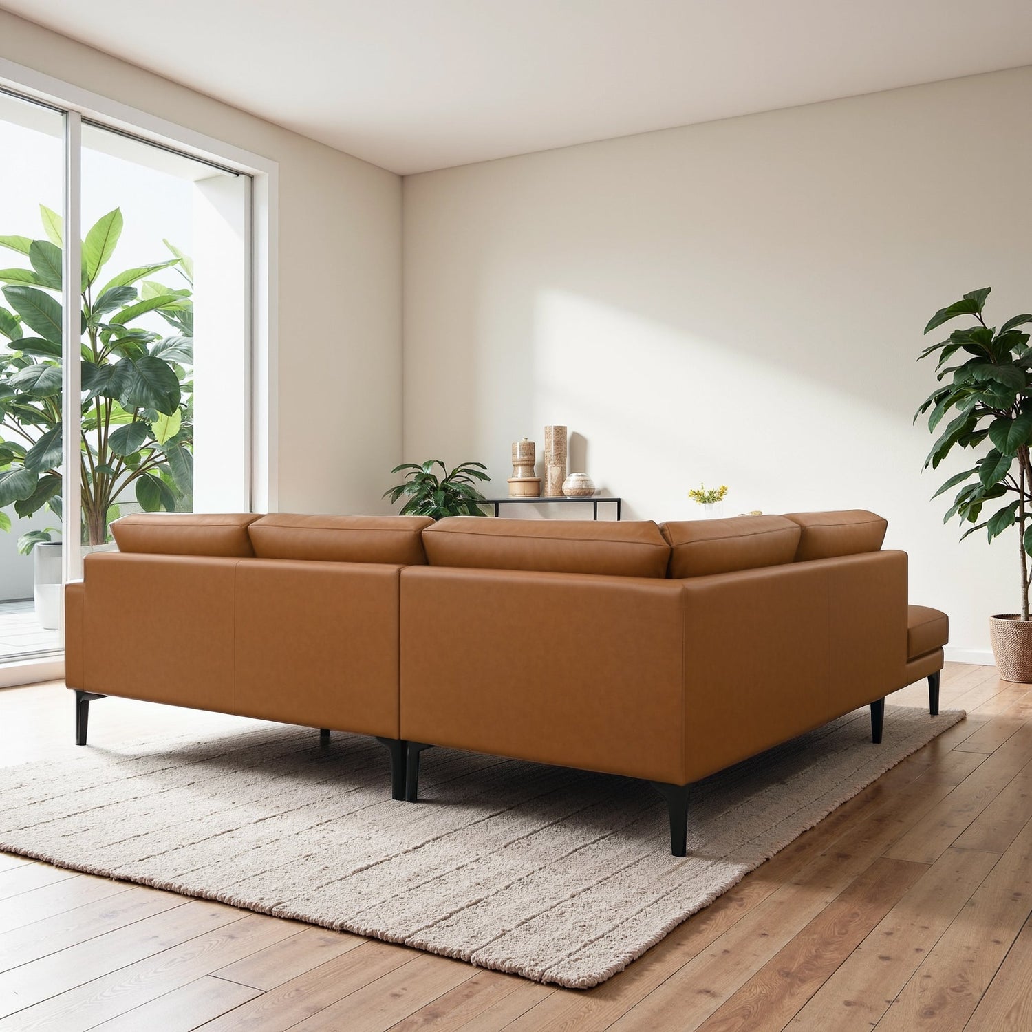 Bristol Durable Vegan Leather Left-Facing Sectional Sofa - SEC00403501