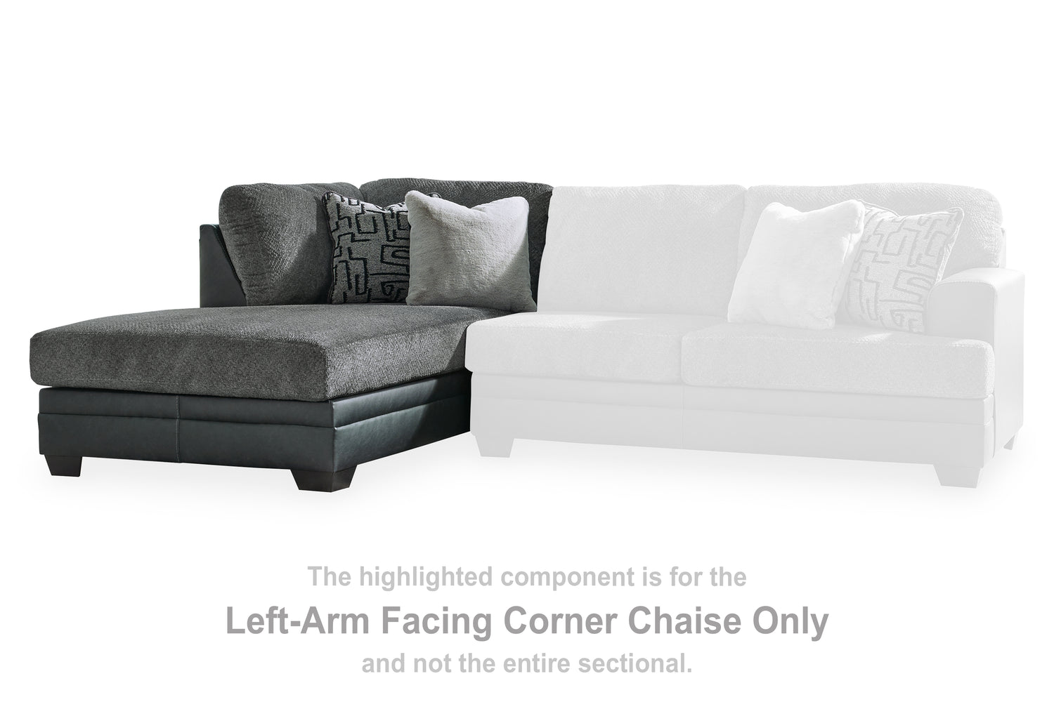 Brixley Pier Graphite Left-Arm Facing Corner Chaise - 2990616