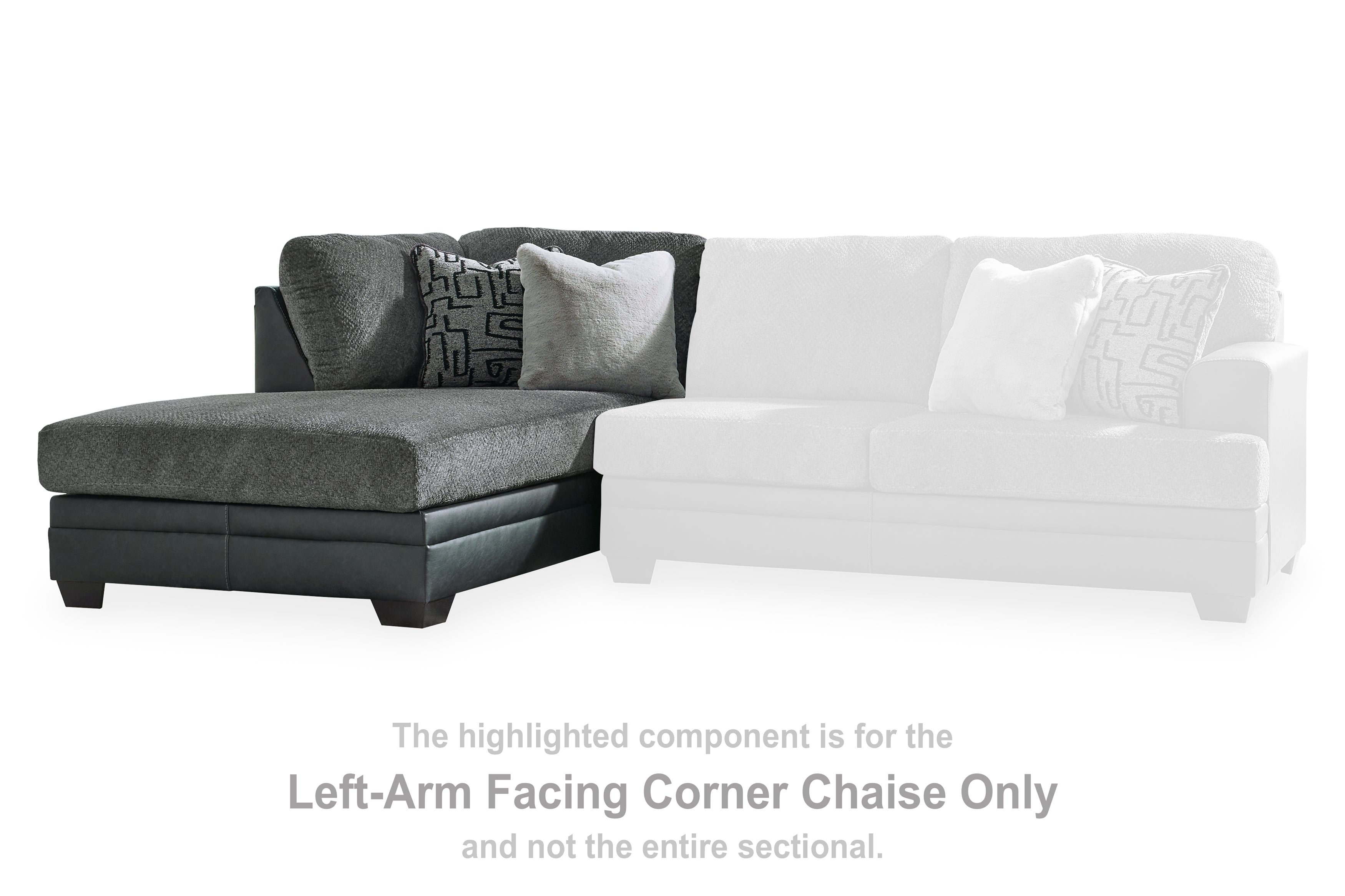 Brixley Pier Graphite Left-Arm Facing Corner Chaise - 2990616