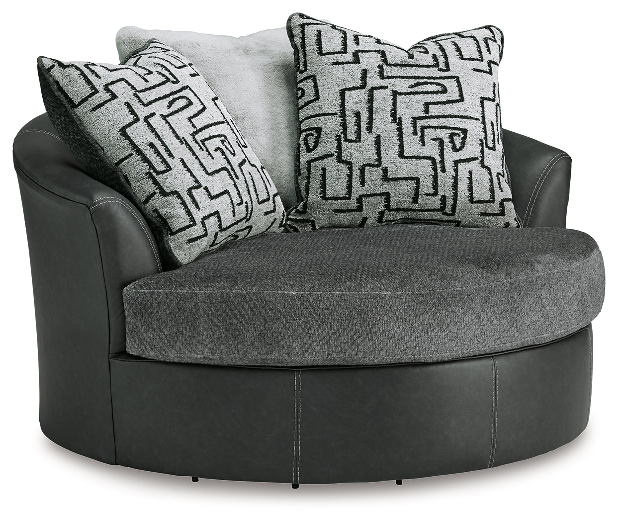 Brixley Pier Graphite Oversized Swivel Accent Chair - 2990621