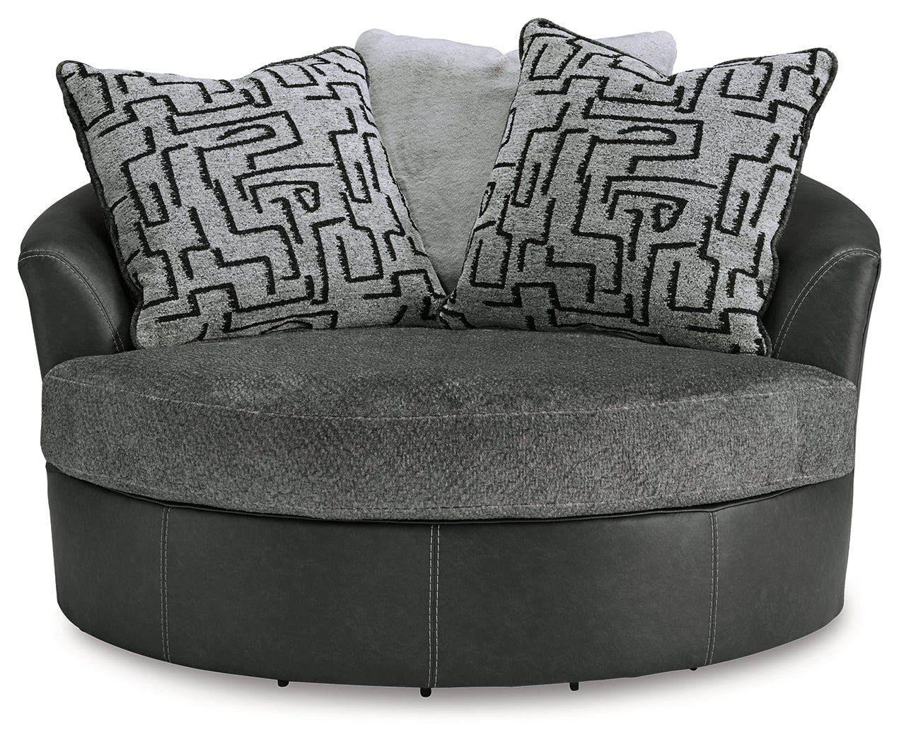 Brixley Pier Graphite Oversized Swivel Accent Chair - 2990621
