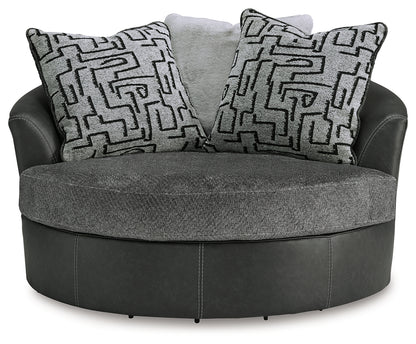 Brixley Pier Graphite Oversized Swivel Accent Chair - 2990621