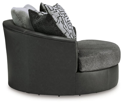 Brixley Pier Graphite Oversized Swivel Accent Chair - 2990621