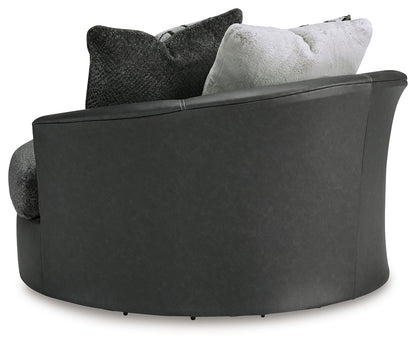 Brixley Pier Graphite Oversized Swivel Accent Chair - 2990621