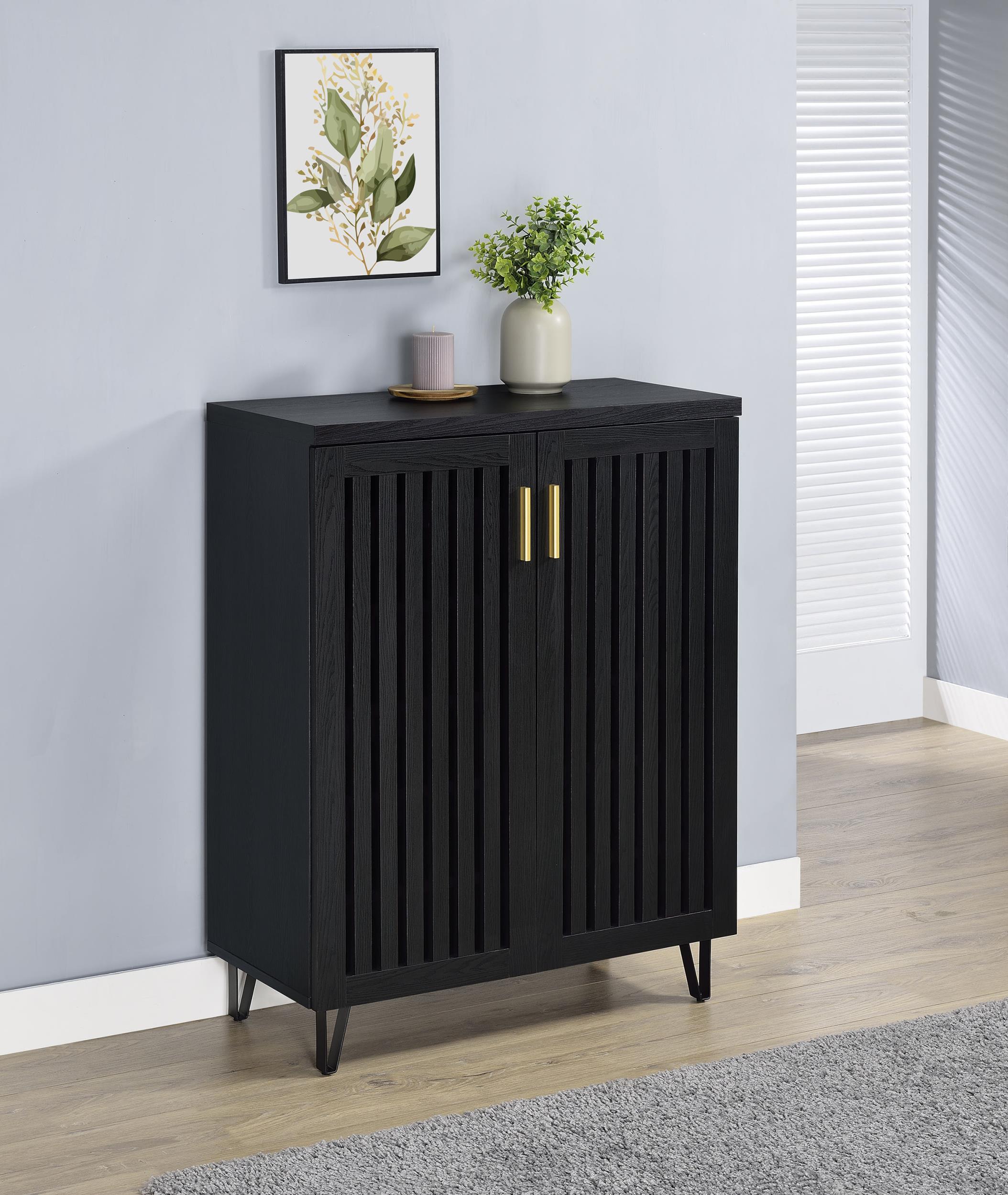 Brixton 2-door Entryway Shoe Storage Cabinets Black - 950422