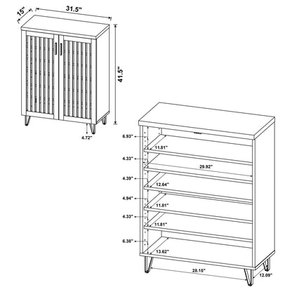 Brixton 2-door Entryway Shoe Storage Cabinets White Oak - 950424