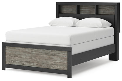 Broachmyn Black/Gray Full Bookcase Bed - PCB1118B13
