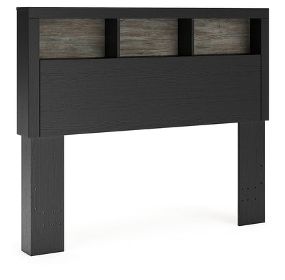 Broachmyn Black/Gray Full Bookcase Headboard - PCB1118-85