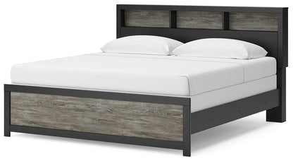 Broachmyn Black/Gray King Bookcase Bed - PCB1118B6