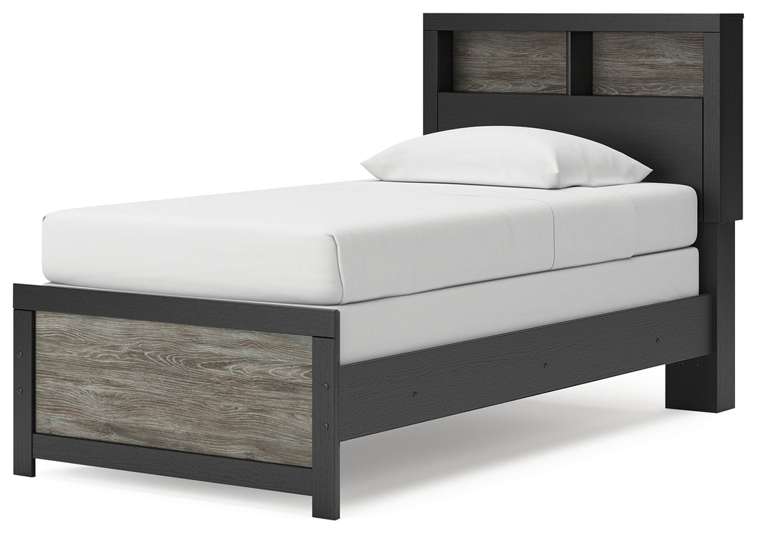 Broachmyn Black/Gray Twin Bookcase Bed - PCB1118B12