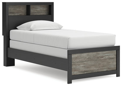 Broachmyn Black/Gray Twin Bookcase Bed - PCB1118B12