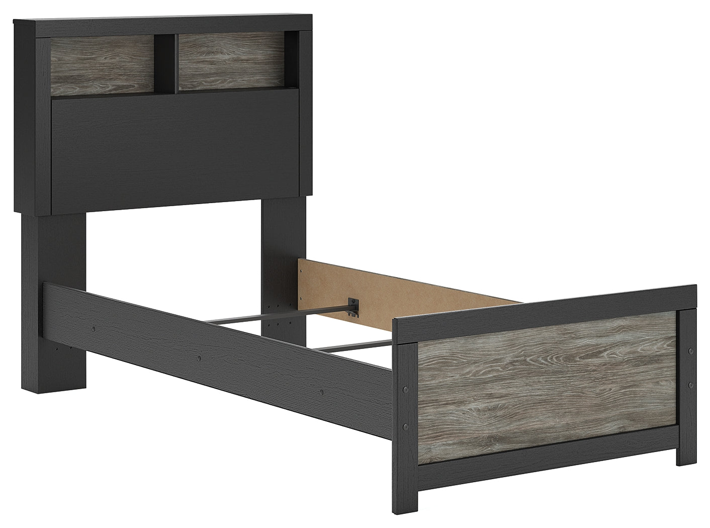 Broachmyn Black/Gray Twin Bookcase Bed - PCB1118B12