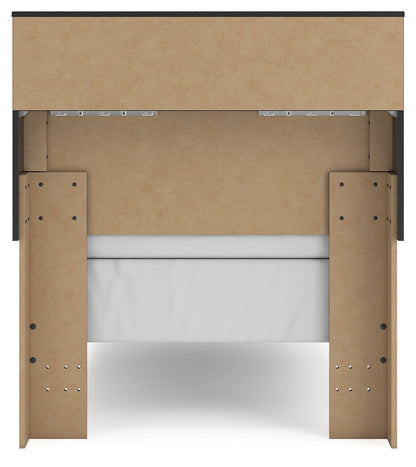 Broachmyn Black/Gray Twin Bookcase Bed - PCB1118B12