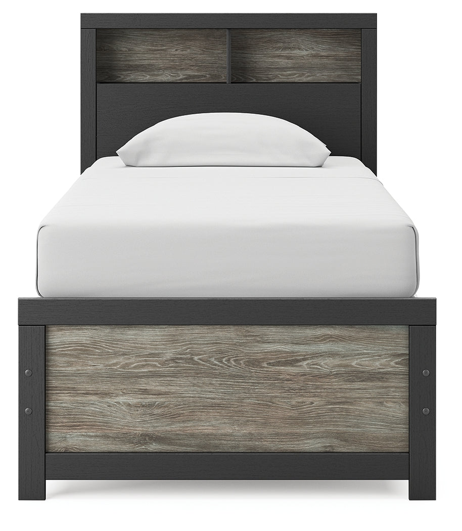 Broachmyn Black/Gray Twin Bookcase Bed - PCB1118B12