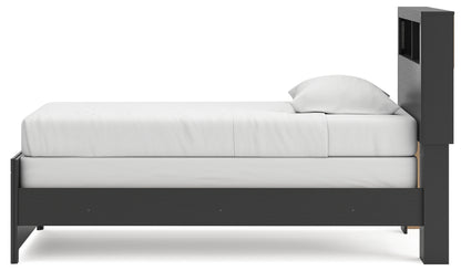 Broachmyn Black/Gray Twin Bookcase Bed - PCB1118B12