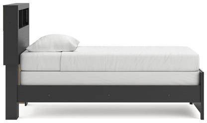 Broachmyn Black/Gray Twin Bookcase Bed - PCB1118B12