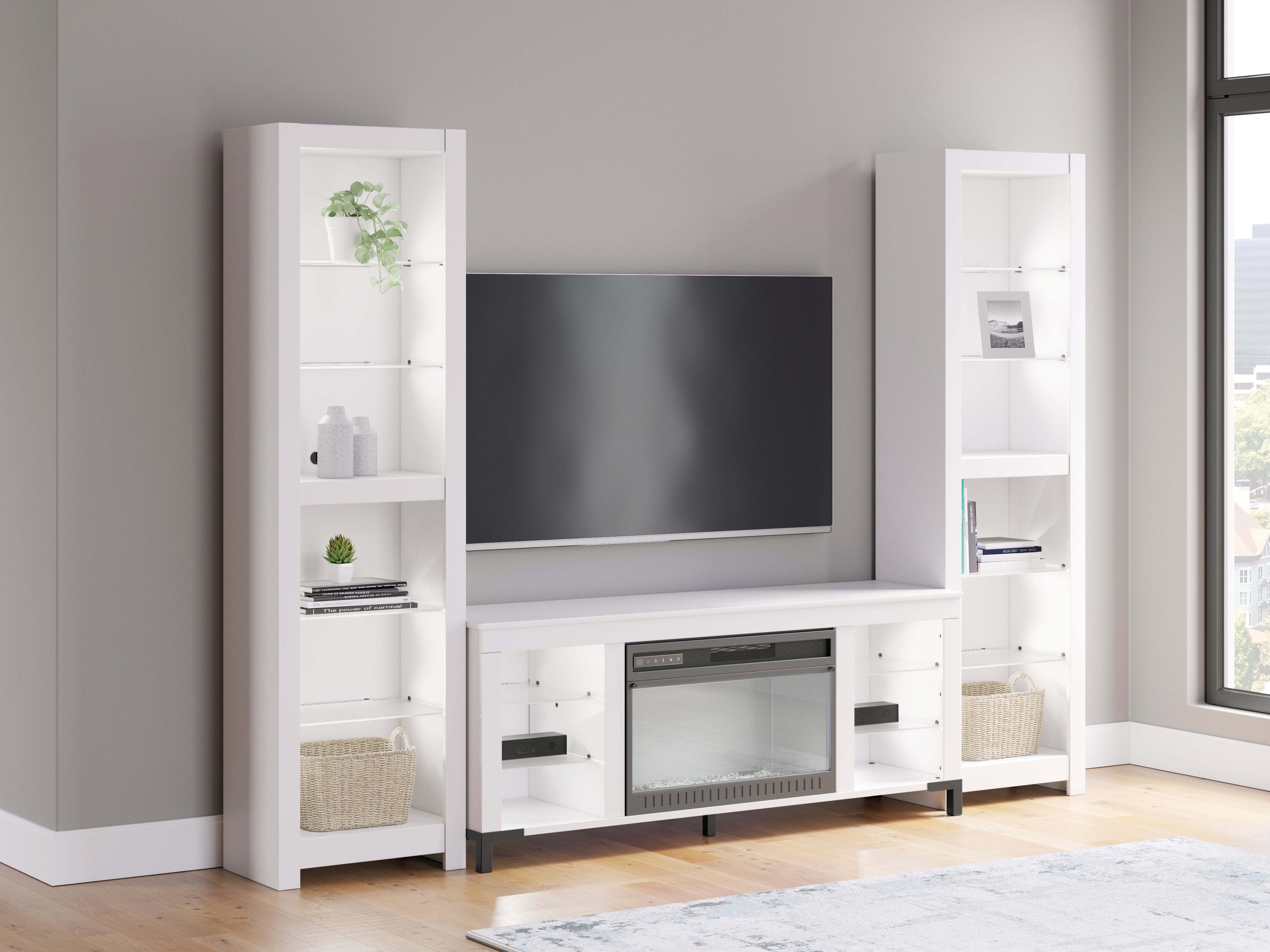 Brollevi White 3-Piece Entertainment Center - W2722W1