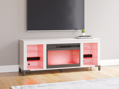 Brollevi White 60" TV Stand with Electric Fireplace - W2722-168