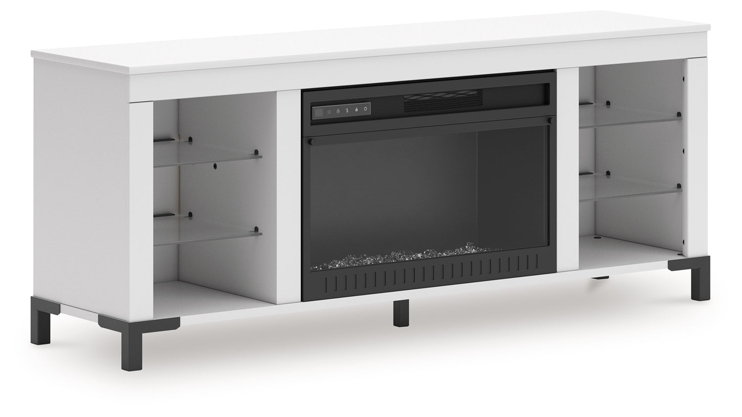 Brollevi White 60" TV Stand with Electric Fireplace - W2722-168