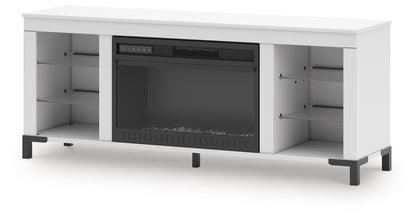Brollevi White 60" TV Stand with Electric Fireplace - W2722-168