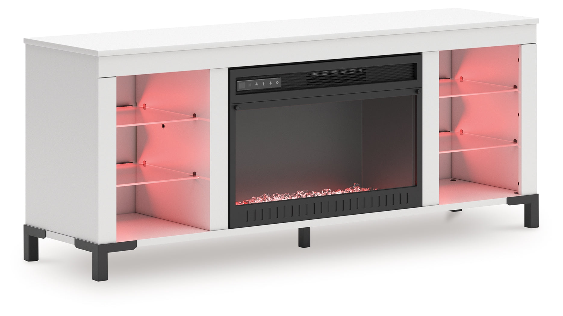 Brollevi White 60" TV Stand with Electric Fireplace - W2722-168