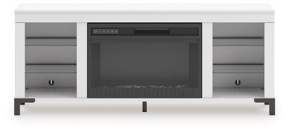 Brollevi White 60" TV Stand with Electric Fireplace - W2722-168