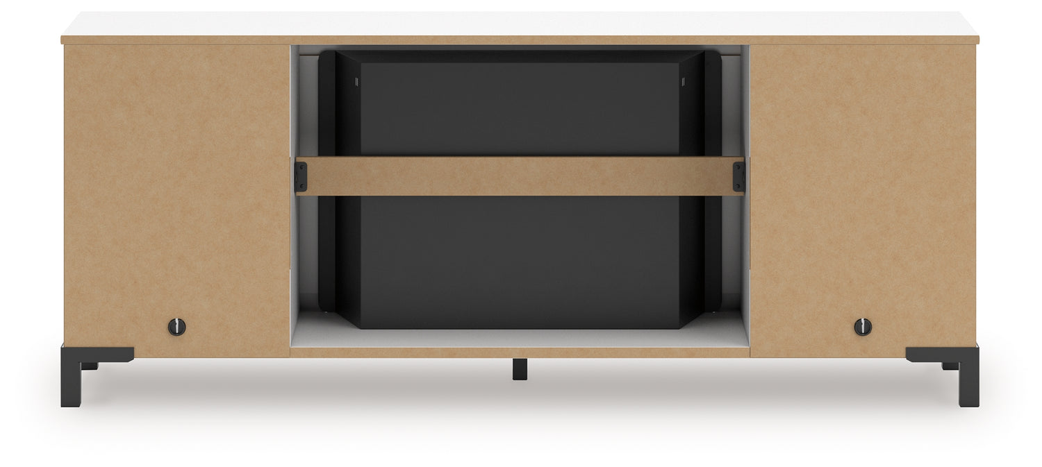 Brollevi White 60" TV Stand with Electric Fireplace - W2722-168