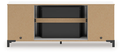 Brollevi White 60" TV Stand with Electric Fireplace - W2722-168