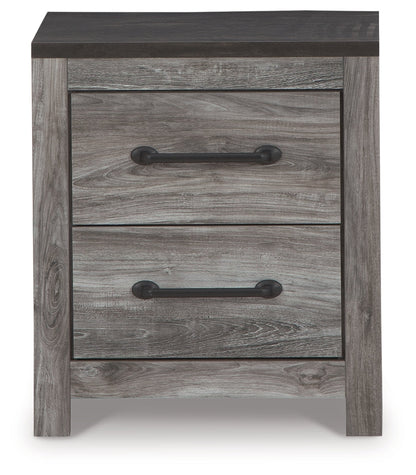 Bronyan King Panel Bed with Mirrored Dresser, Chest and 2 Nightstands in Dark Gray from Ashley - Luna Furniture