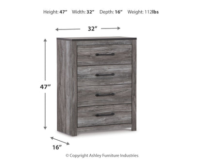 Bronyan King Panel Bed with Mirrored Dresser, Chest and 2 Nightstands in Dark Gray from Ashley - Luna Furniture