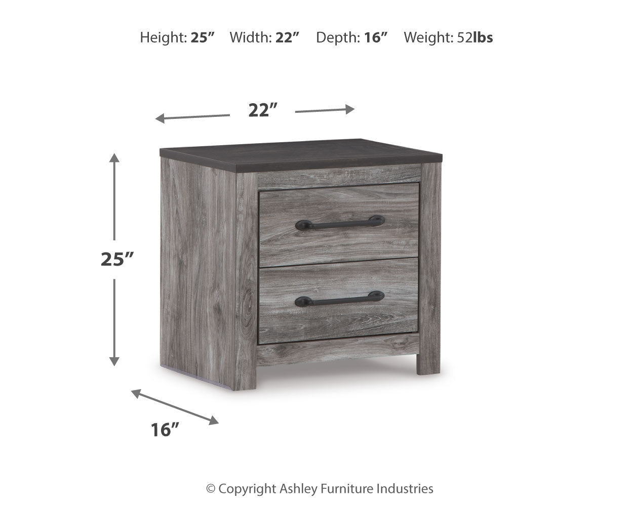 Bronyan King Panel Bed with Mirrored Dresser, Chest and 2 Nightstands in Dark Gray from Ashley - Luna Furniture