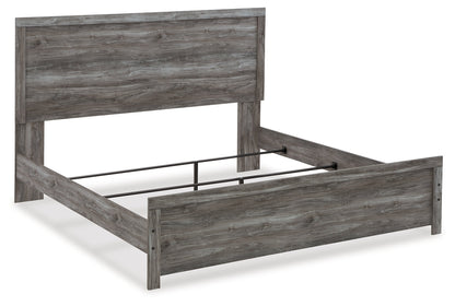 Bronyan King Panel Bed with Mirrored Dresser, Chest and 2 Nightstands in Dark Gray from Ashley - Luna Furniture