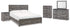 Bronyan King Panel Bed with Mirrored Dresser, Chest and Nightstand in Dark Gray - PKG014950