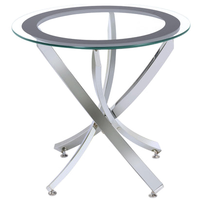 Brooke 2-piece Round Glass Top Coffee Table Set Chrome - 702588-S2